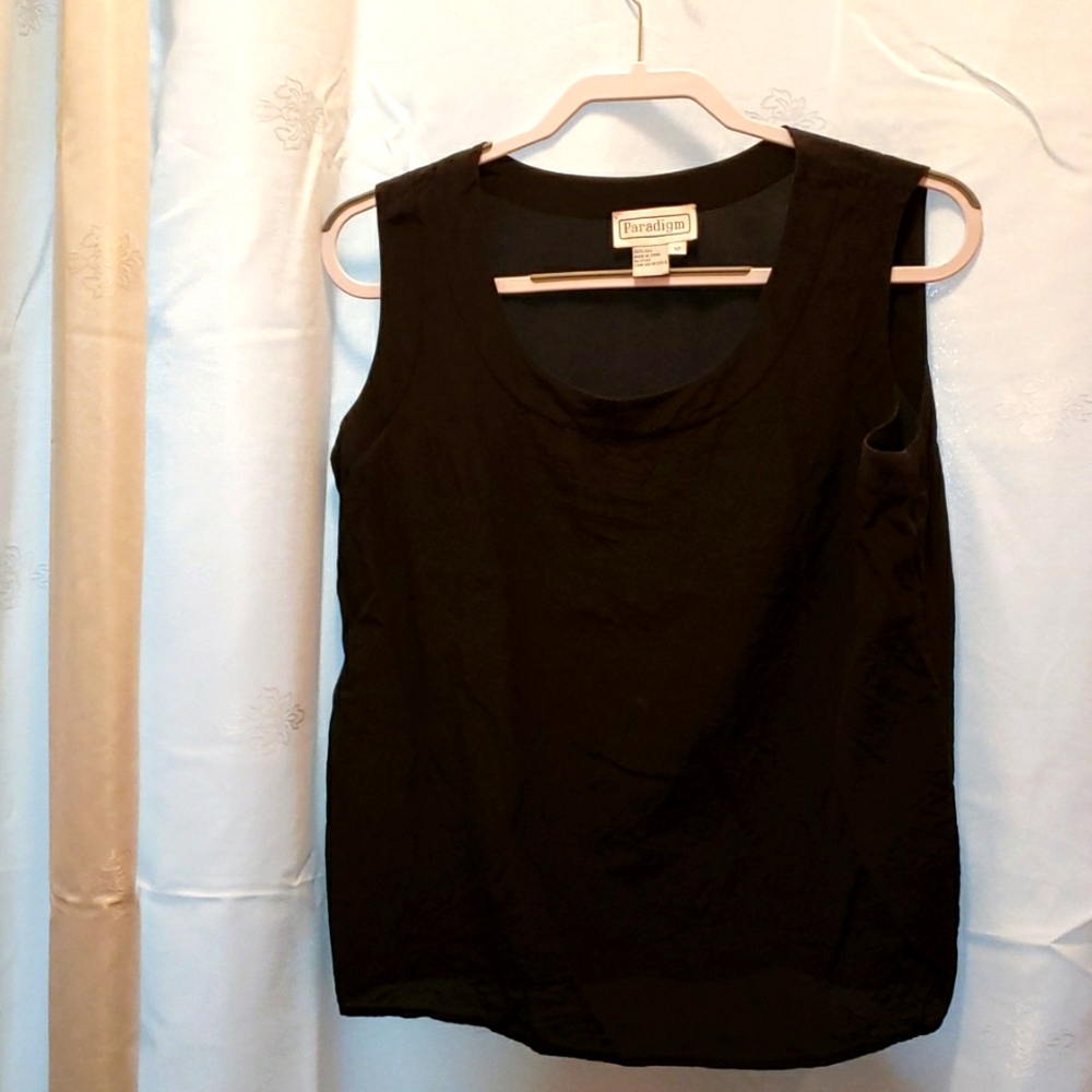 SALE!!! 3 FOR $15 Black silk shell